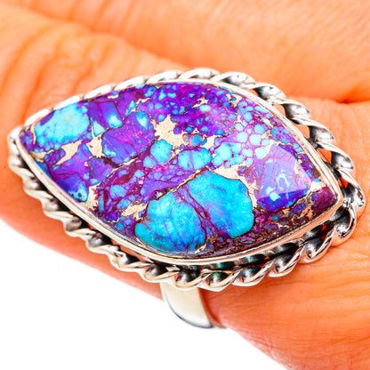 Purple Copper Composite Turquoise Rings handcrafted by Ana Silver Co - RING102558