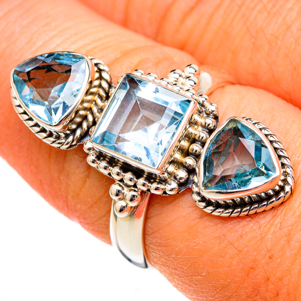 Blue Topaz Rings handcrafted by Ana Silver Co - RING102567