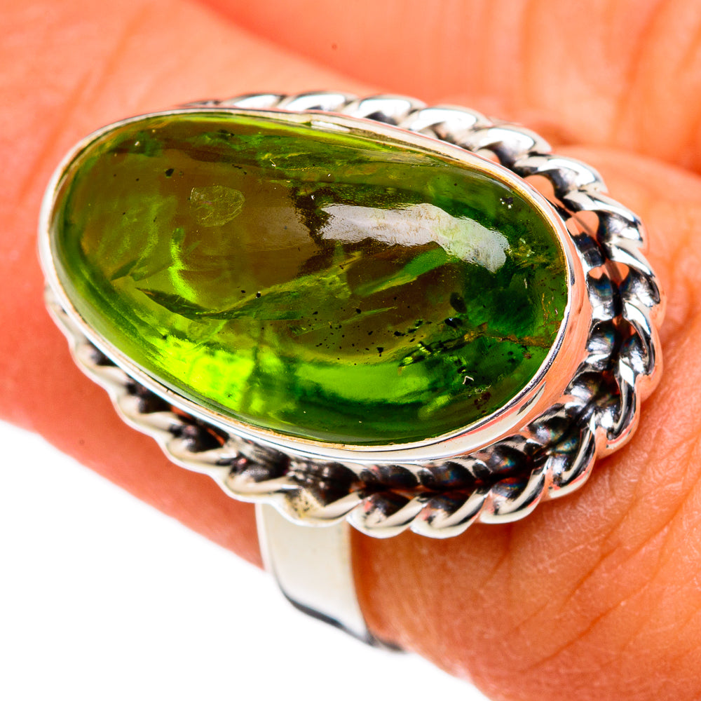 Green Tourmaline Rings handcrafted by Ana Silver Co - RING102570
