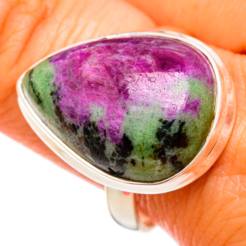 Ruby Zoisite Rings handcrafted by Ana Silver Co - RING102588
