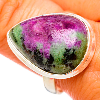 Ruby Zoisite Rings handcrafted by Ana Silver Co - RING102588