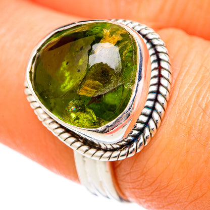 Green Tourmaline Rings handcrafted by Ana Silver Co - RING102594