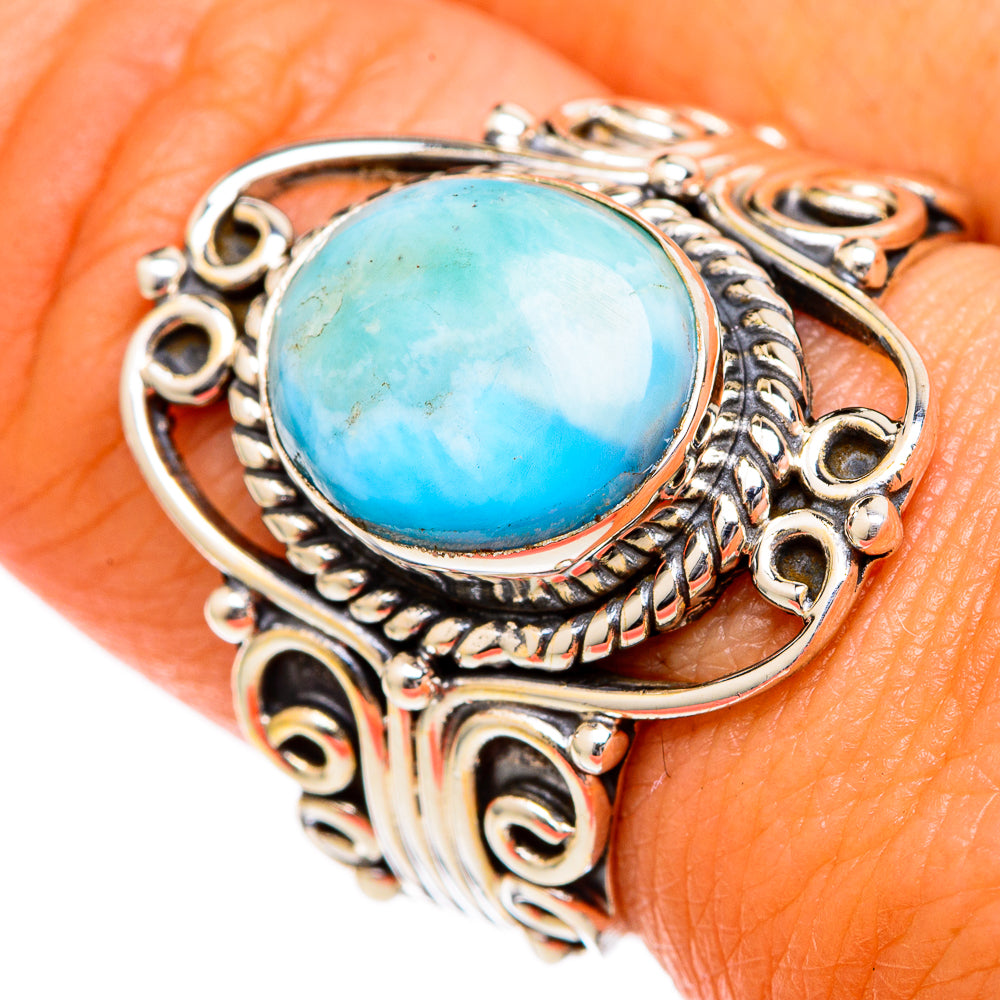 Larimar Rings handcrafted by Ana Silver Co - RING102615