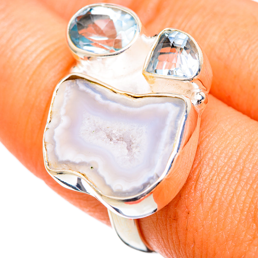 White Geode Slice Rings handcrafted by Ana Silver Co - RING102616