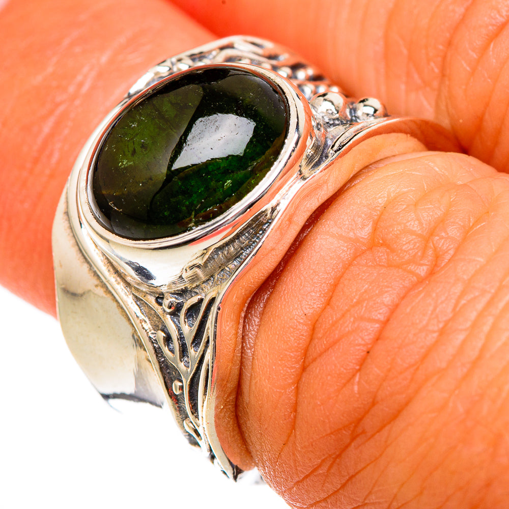 Green Tourmaline Rings handcrafted by Ana Silver Co - RING102618