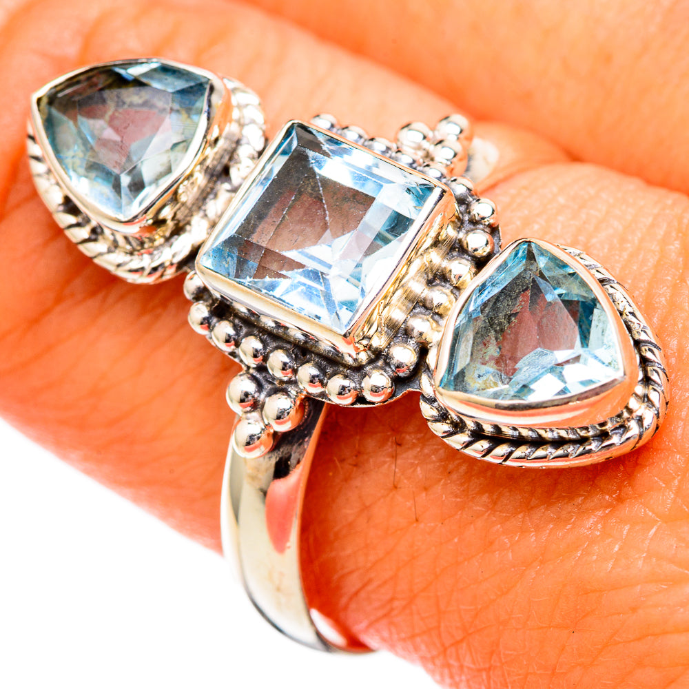 Blue Topaz Rings handcrafted by Ana Silver Co - RING102638
