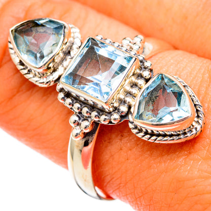 Blue Topaz Rings handcrafted by Ana Silver Co - RING102638