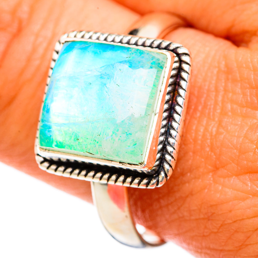 Green Moonstone Rings handcrafted by Ana Silver Co - RING102639