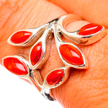 Mediterranean Red Coral Rings handcrafted by Ana Silver Co - RING102646