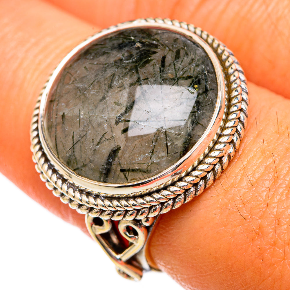 Tourmalinated Quartz Rings handcrafted by Ana Silver Co - RING102649
