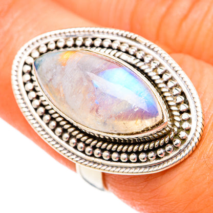 Rainbow Moonstone Rings handcrafted by Ana Silver Co - RING102651