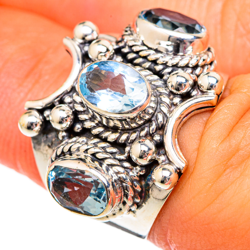 Blue Topaz Rings handcrafted by Ana Silver Co - RING102656
