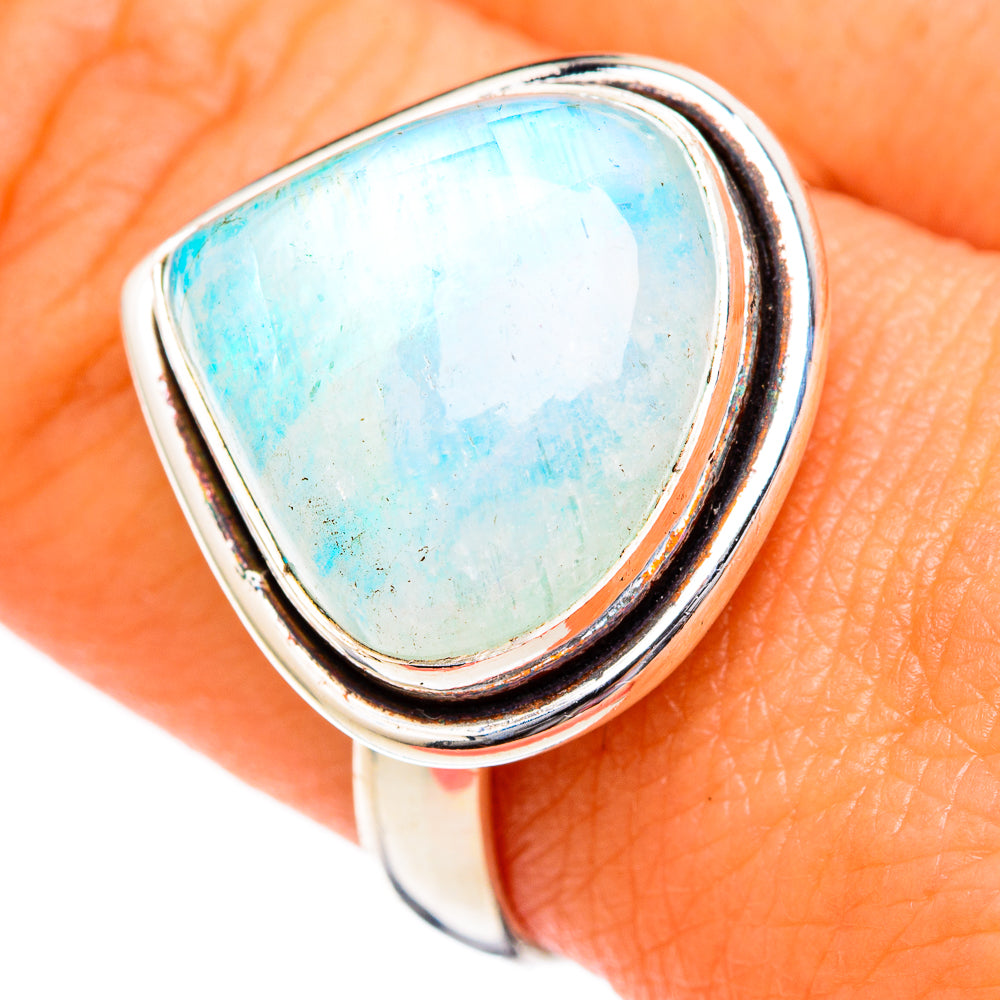 Green Moonstone Rings handcrafted by Ana Silver Co - RING102658