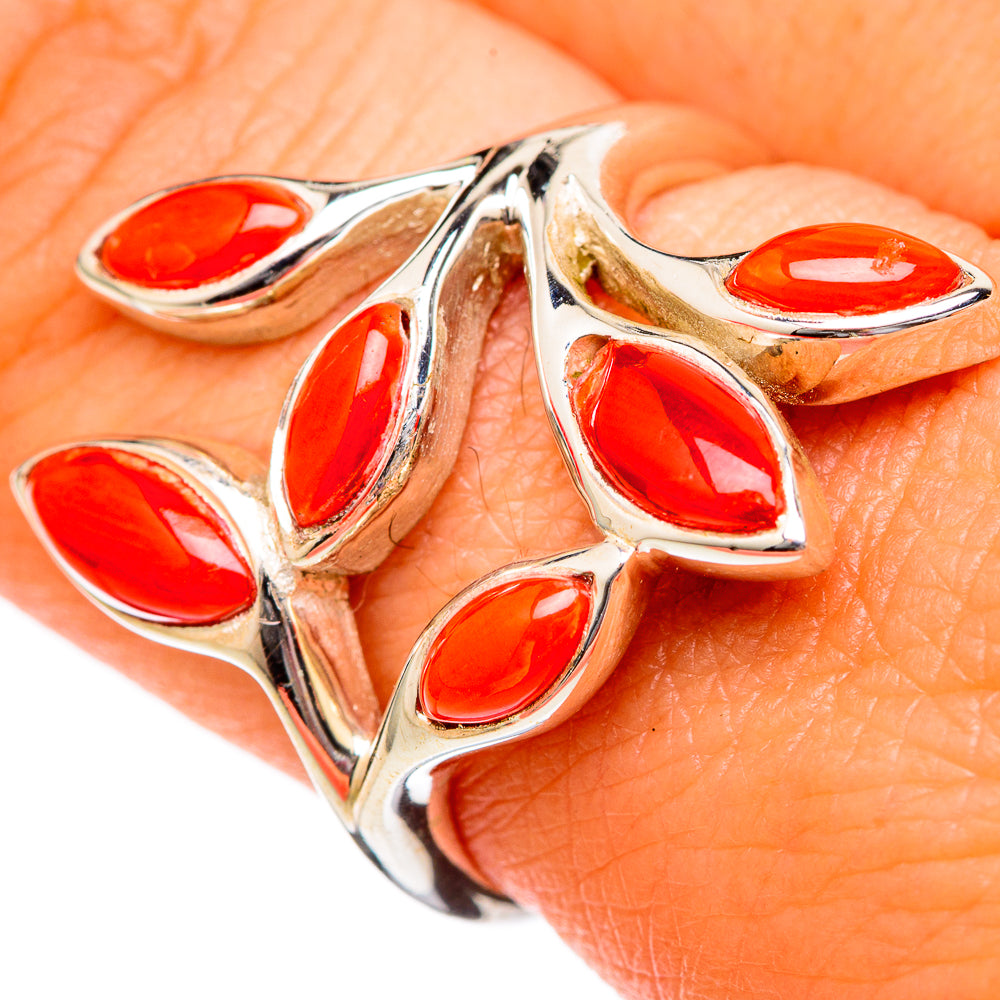 Mediterranean Red Coral Rings handcrafted by Ana Silver Co - RING102662