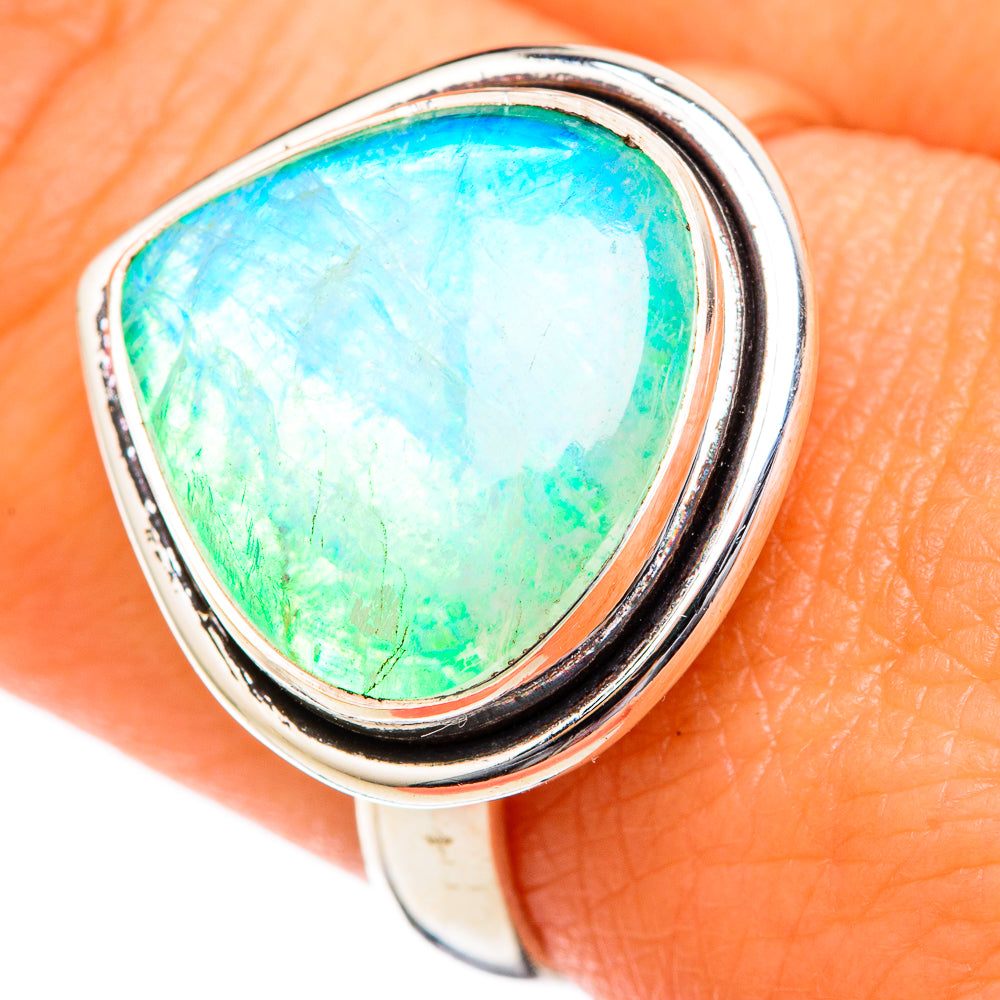 Green Moonstone Rings handcrafted by Ana Silver Co - RING102675