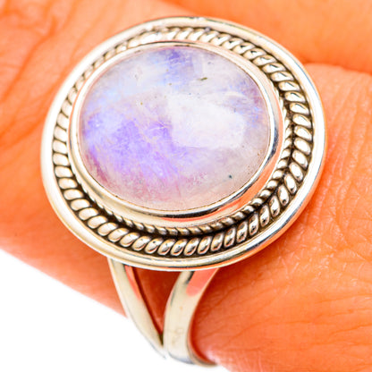 Rainbow Moonstone Rings handcrafted by Ana Silver Co - RING102693