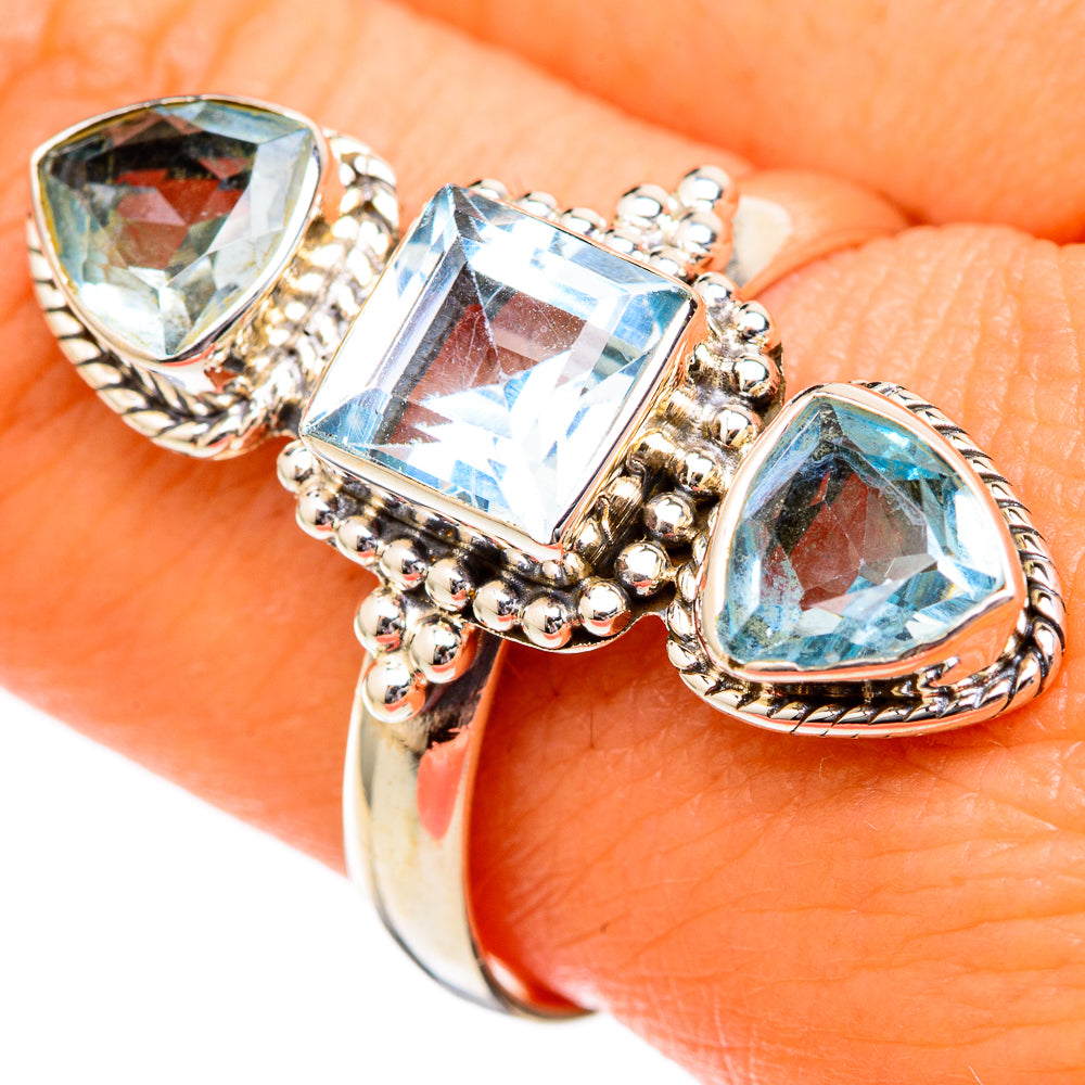 Blue Topaz Rings handcrafted by Ana Silver Co - RING102709