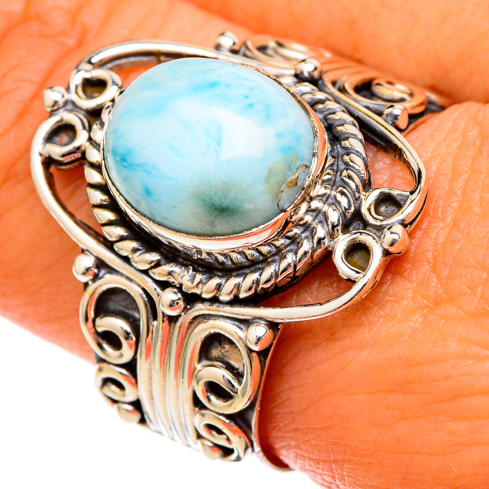 Larimar Rings handcrafted by Ana Silver Co - RING102710