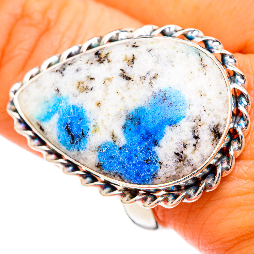 K2 Blue Azurite Rings handcrafted by Ana Silver Co - RING102721
