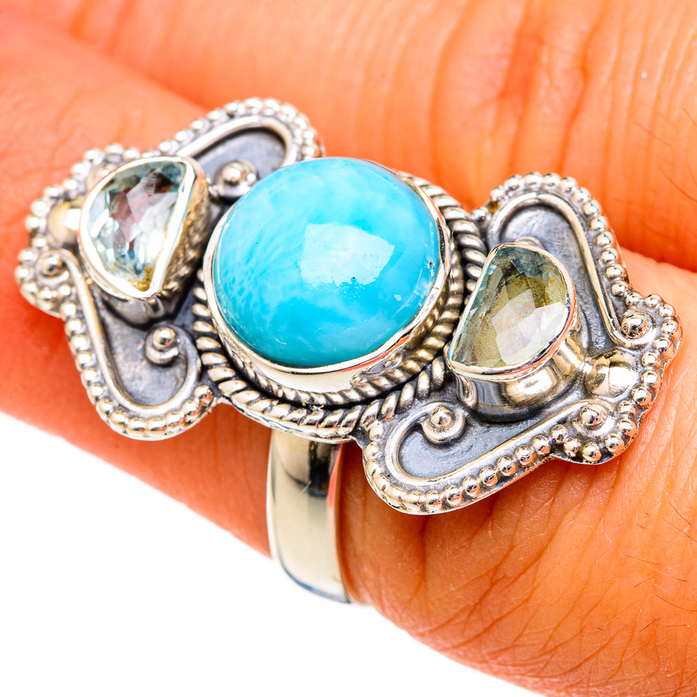 Larimar Rings handcrafted by Ana Silver Co - RING102722