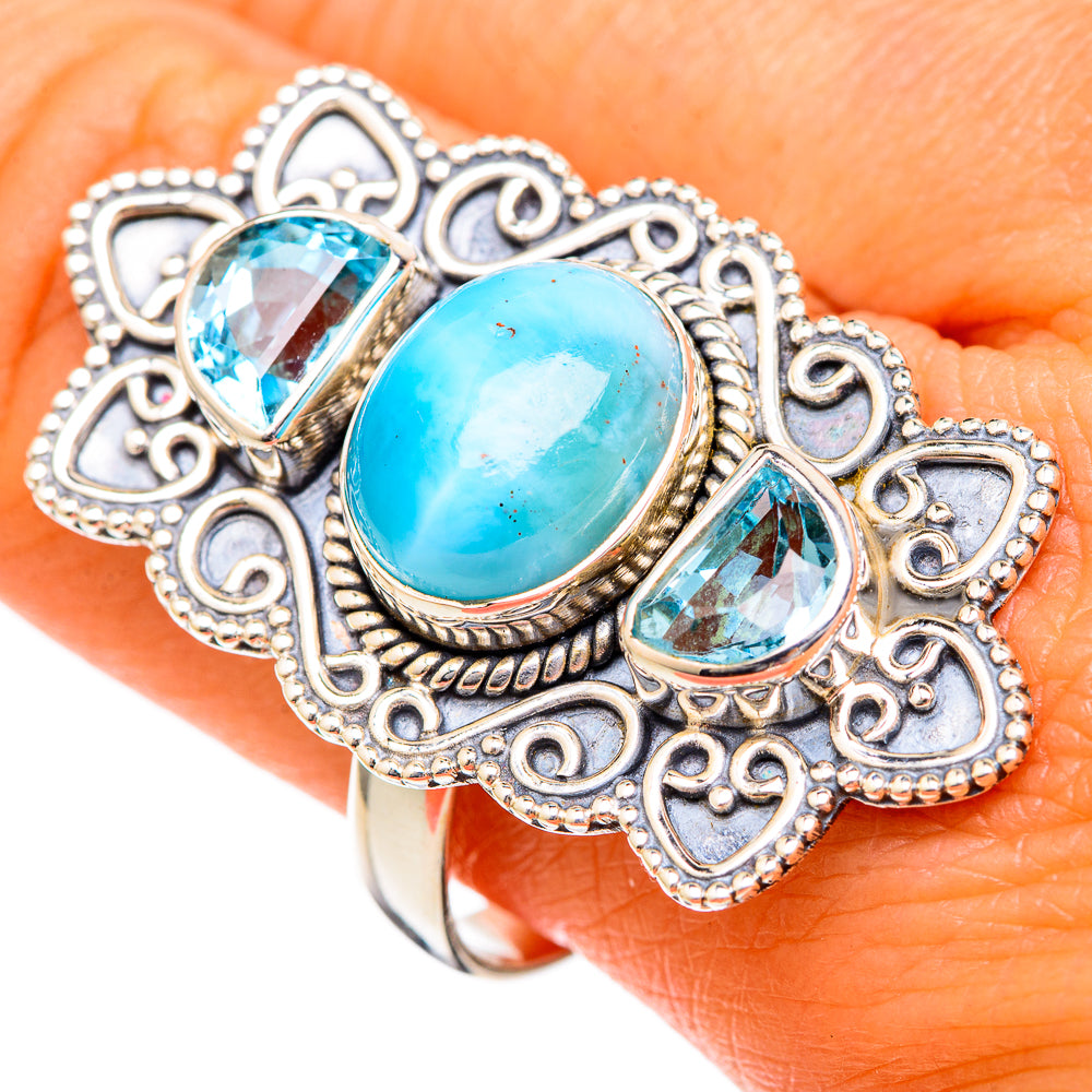 Larimar Rings handcrafted by Ana Silver Co - RING102729
