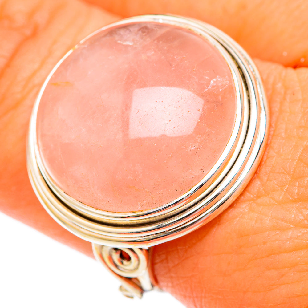 Rose Quartz Rings handcrafted by Ana Silver Co - RING102748