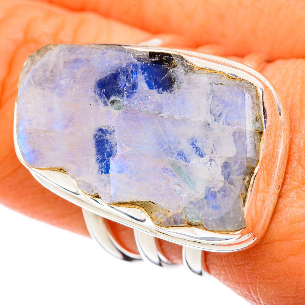 Rainbow Moonstone Rings handcrafted by Ana Silver Co - RING102760