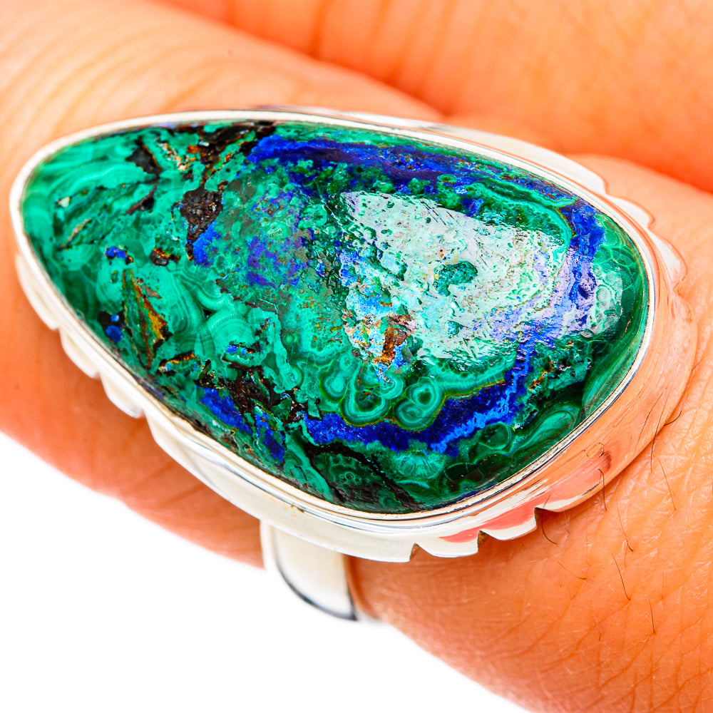 Azurite Malachite Rings handcrafted by Ana Silver Co - RING102765
