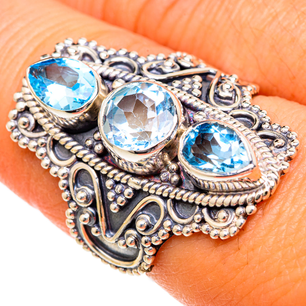 Blue Topaz Rings handcrafted by Ana Silver Co - RING102773