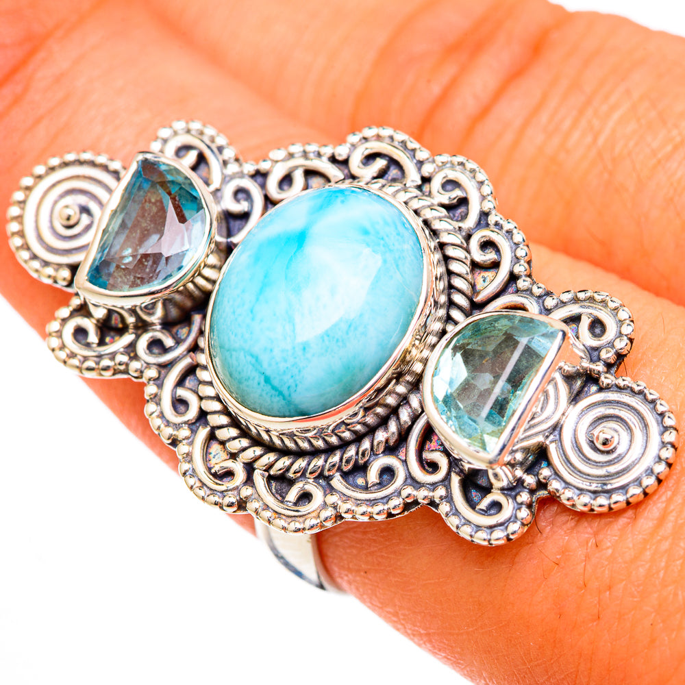Larimar Rings handcrafted by Ana Silver Co - RING102774