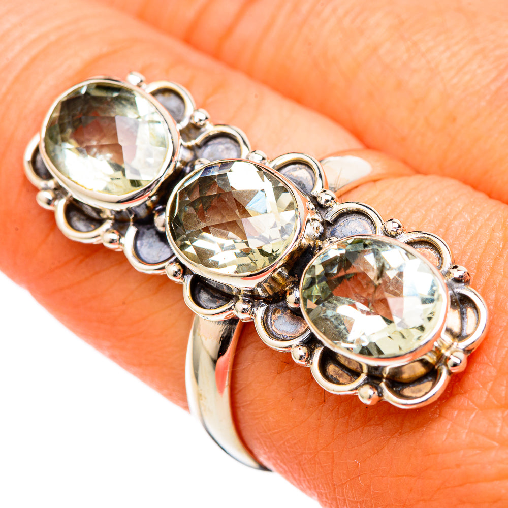 Green Amethyst Rings handcrafted by Ana Silver Co - RING102775