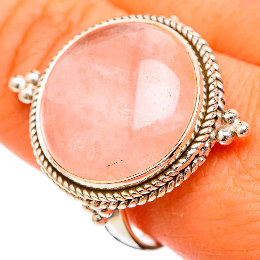 Rose Quartz Rings handcrafted by Ana Silver Co - RING102787
