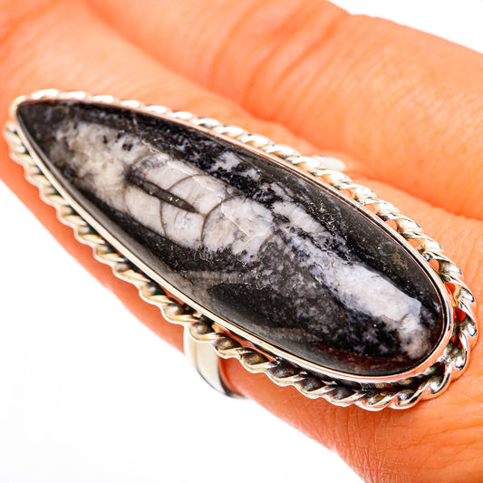 Orthoceras Fossil Rings handcrafted by Ana Silver Co - RING102796