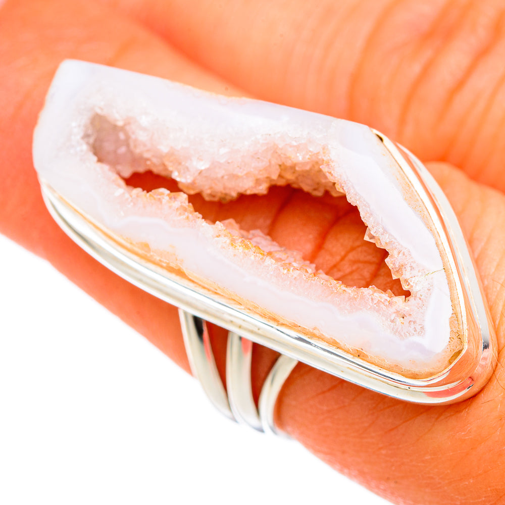 White Geode Slice Rings handcrafted by Ana Silver Co - RING102798