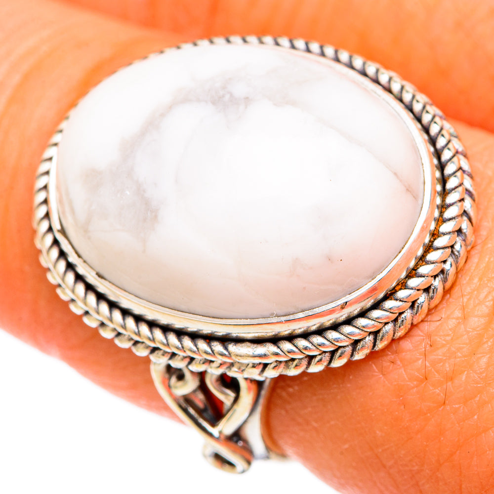 Howlite Rings handcrafted by Ana Silver Co - RING102799