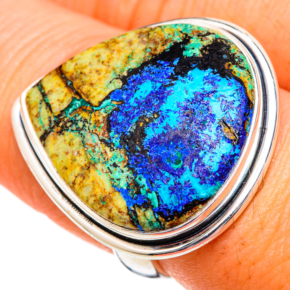 Azurite Malachite Rings handcrafted by Ana Silver Co - RING102801