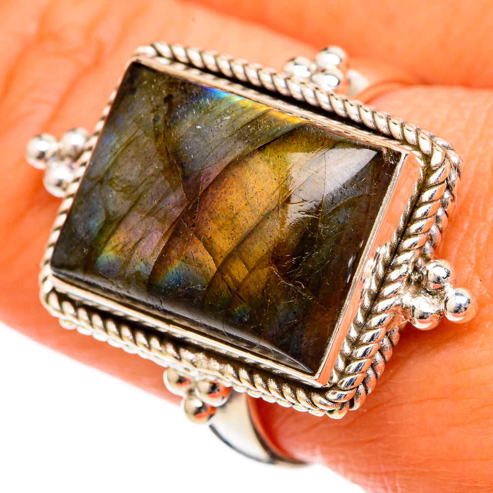Labradorite Rings handcrafted by Ana Silver Co - RING102803