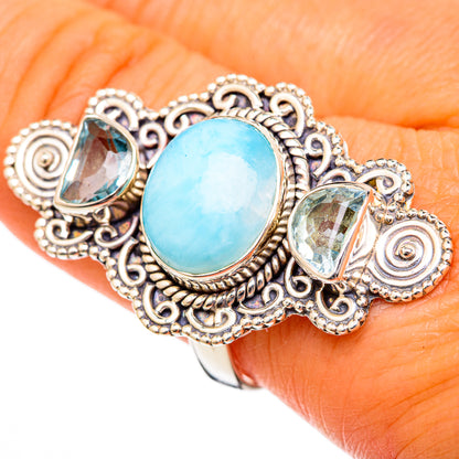 Larimar Rings handcrafted by Ana Silver Co - RING102806