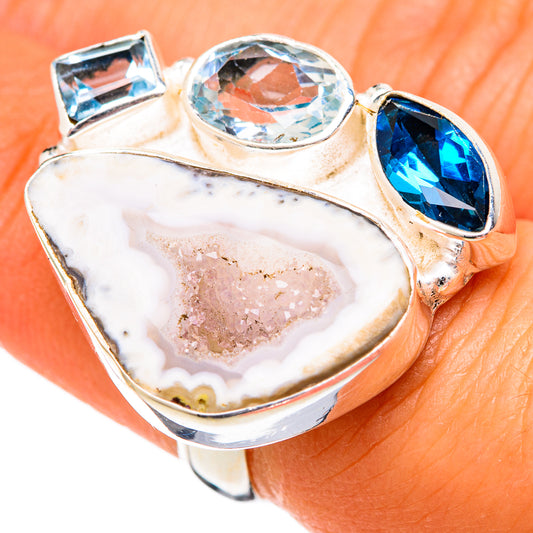 White Geode Slice Rings handcrafted by Ana Silver Co - RING102810