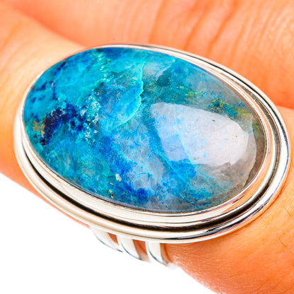 Chrysocolla In Quartz Rings handcrafted by Ana Silver Co - RING102812