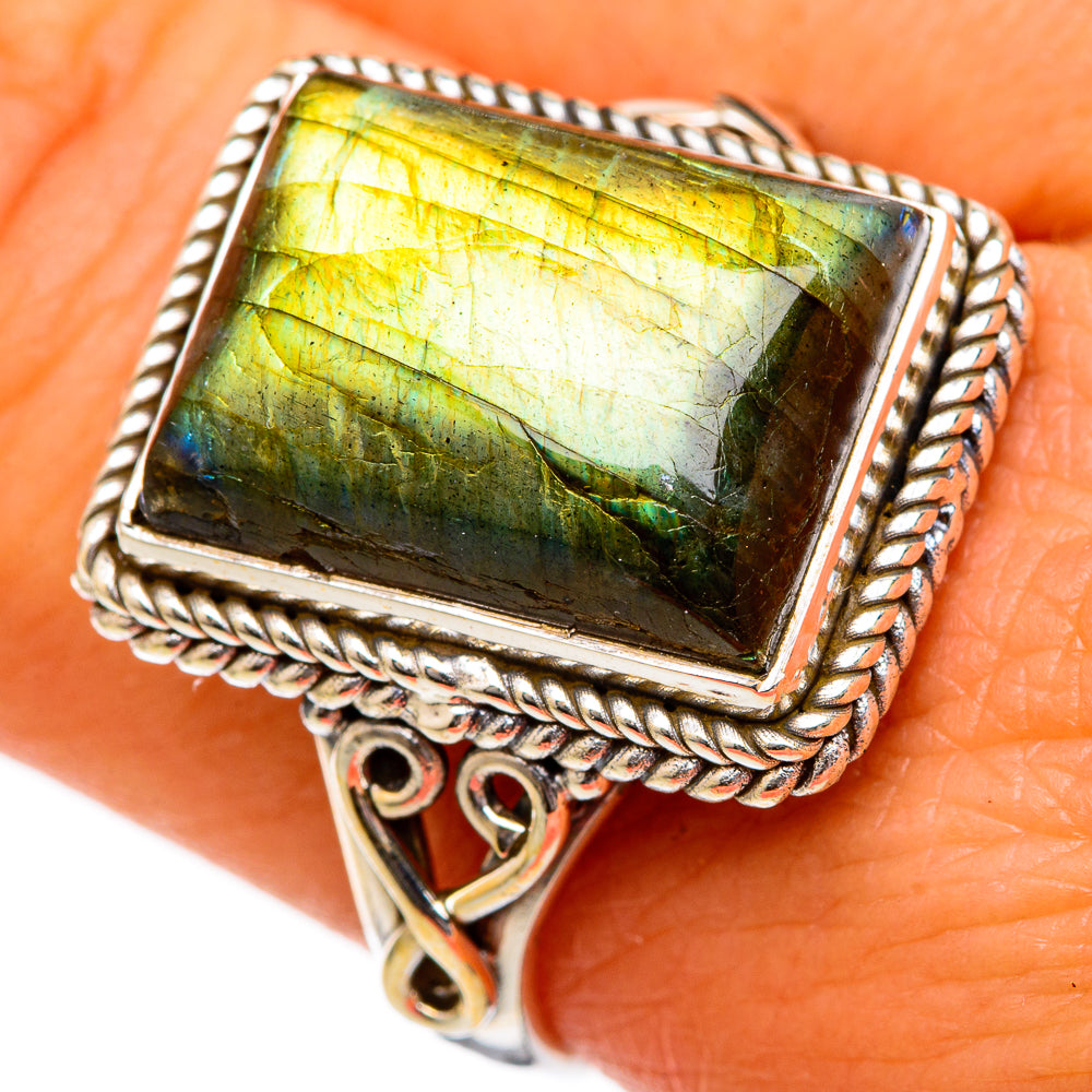 Labradorite Rings handcrafted by Ana Silver Co - RING102819