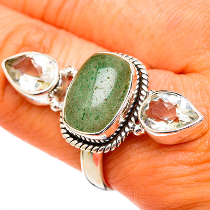 Green Aventurine Rings handcrafted by Ana Silver Co - RING102820