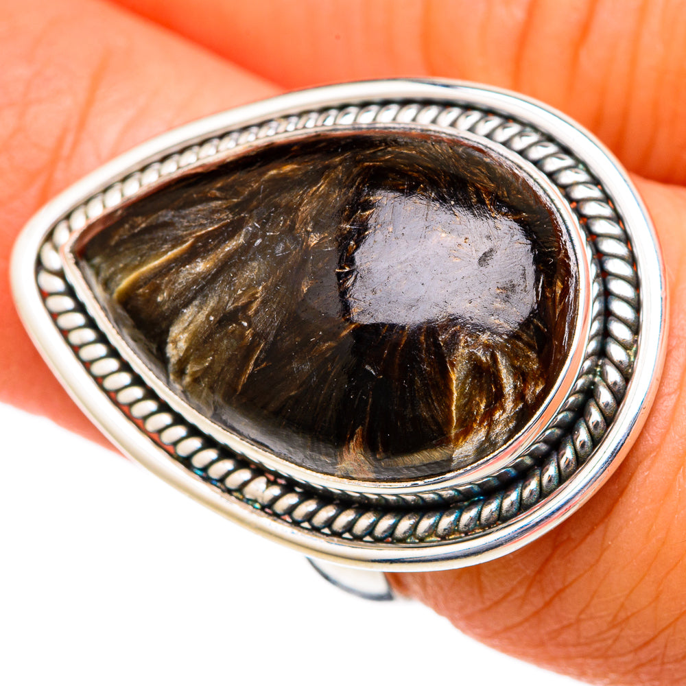 Golden Seraphinite Rings handcrafted by Ana Silver Co - RING102823