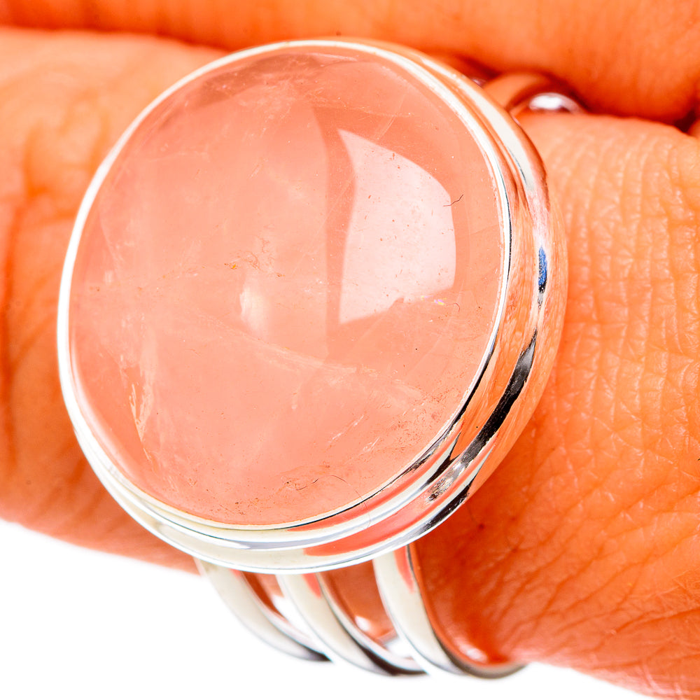 Rose Quartz Rings handcrafted by Ana Silver Co - RING102828