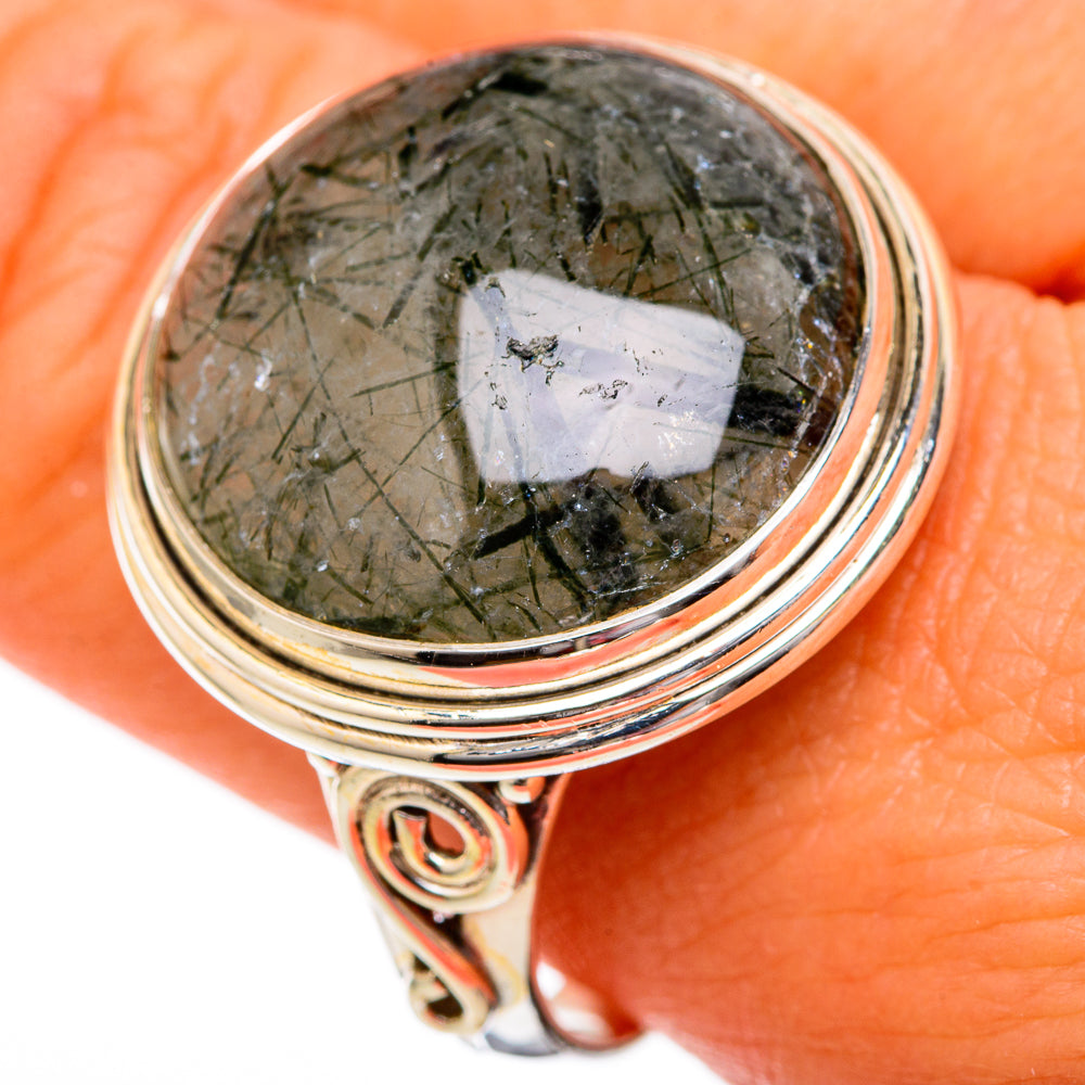 Tourmalinated Quartz Rings handcrafted by Ana Silver Co - RING102839