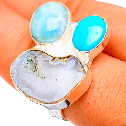 White Geode Slide Rings handcrafted by Ana Silver Co - RING102853