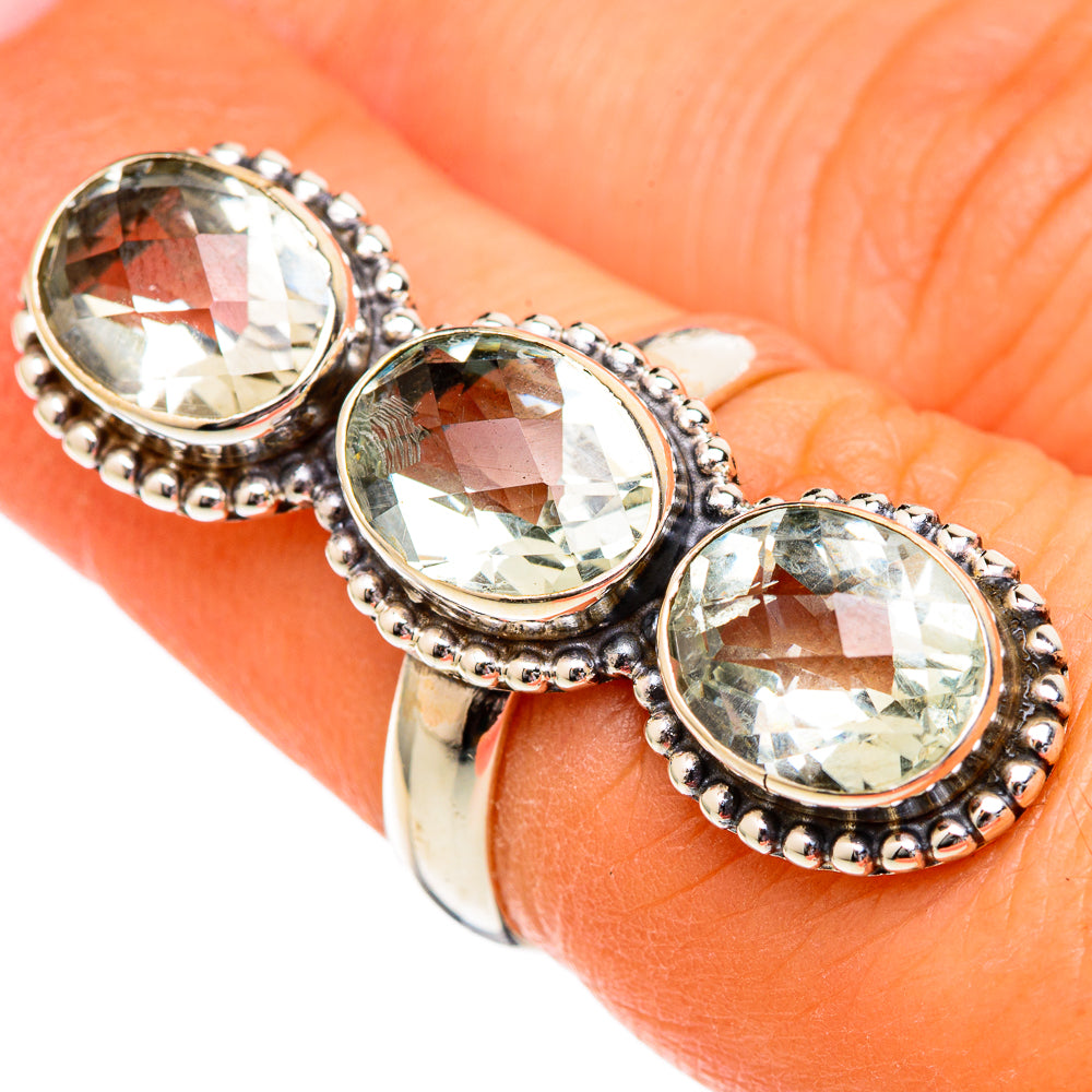 Green Amethyst Rings handcrafted by Ana Silver Co - RING102857