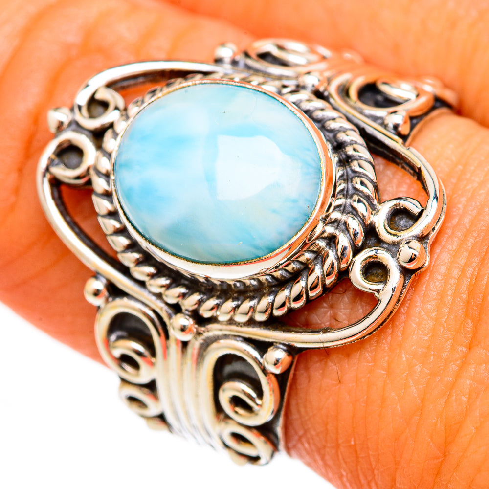 Larimar Rings handcrafted by Ana Silver Co - RING102867