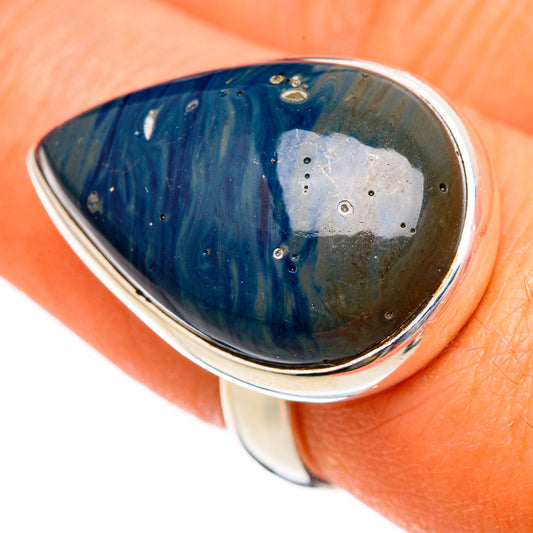 Blue Jasper Rings handcrafted by Ana Silver Co - RING102868