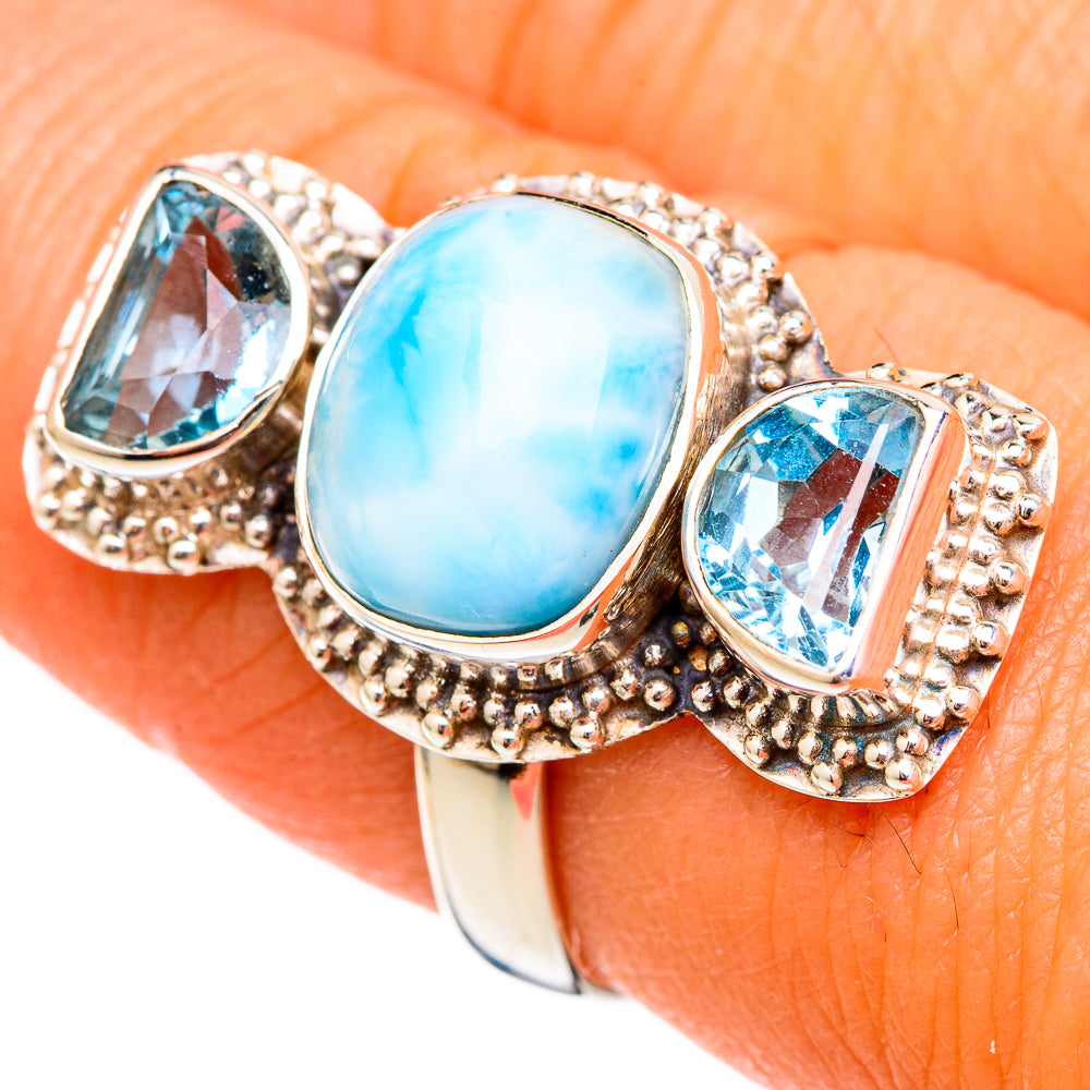 Larimar Rings handcrafted by Ana Silver Co - RING102869